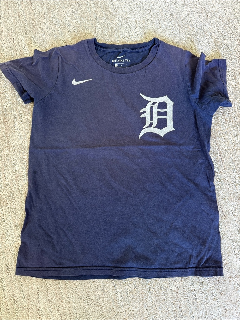 Nike Kids Navy Tee with White Detroit 'D' Logo